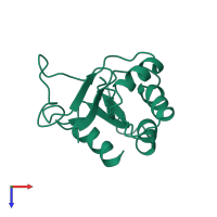 PDB entry 1b1a coloured by chain, top view.