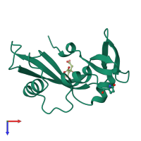 PDB entry 1b1i coloured by chain, top view.