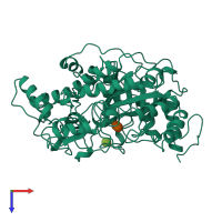 PDB entry 1b1y coloured by chain, top view.