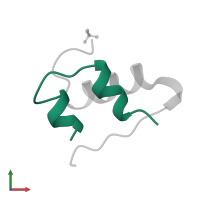 Insulin A chain in PDB entry 1b2b, assembly 1, front view.