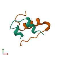 Hetero dimeric assembly 1 of PDB entry 1b2f coloured by chemically distinct molecules, front view.