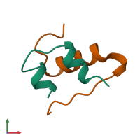 PDB entry 1b2g coloured by chain, front view.