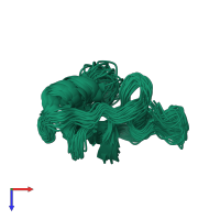 PDB entry 1b3c coloured by chain, ensemble of 40 models, top view.