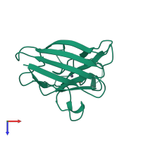 PDB entry 1b4l coloured by chain, top view.