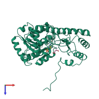 PDB entry 1b4x coloured by chain, top view.