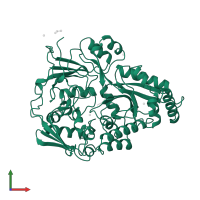 Periplasmic oligopeptide-binding protein in PDB entry 1b51, assembly 1, front view.