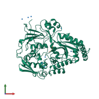 PDB entry 1b58 coloured by chain, front view.