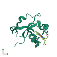 PDB entry 1b5b coloured by chain, front view.