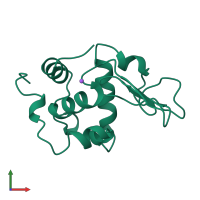 PDB entry 1b5u coloured by chain, front view.