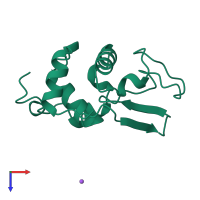 PDB entry 1b5u coloured by chain, top view.