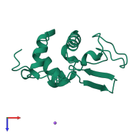 PDB entry 1b5y coloured by chain, top view.