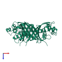 6-pyruvoyl tetrahydrobiopterin synthase in PDB entry 1b66, assembly 2, top view.