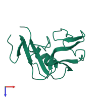 PDB entry 1b6e coloured by chain, top view.