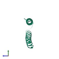 PDB entry 1b6q coloured by chain, side view.