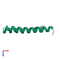 PDB entry 1b6q coloured by chain, top view.