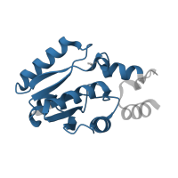 The deposited structure of PDB entry 1b6t contains 2 copies of Pfam domain PF01467 (Cytidylyltransferase-like) in Phosphopantetheine adenylyltransferase. Showing 1 copy in chain A.