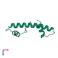 PDB entry 1b6w coloured by chain, top view.