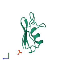 PDB entry 1b7d coloured by chain, side view.