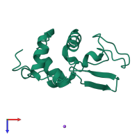 PDB entry 1b7m coloured by chain, top view.