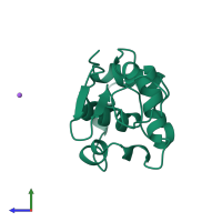 PDB entry 1b7n coloured by chain, side view.