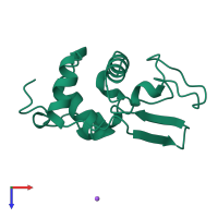 PDB entry 1b7n coloured by chain, top view.