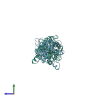 PDB entry 1b85 coloured by chain, side view.