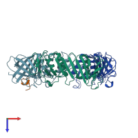 PDB entry 1b8h coloured by chain, top view.