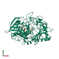 PDB entry 1b8s coloured by chain, front view.