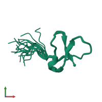 PDB entry 1b8w coloured by chain, ensemble of 20 models, front view.