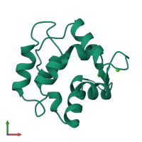 PDB entry 1b9a coloured by chain, front view.