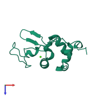 PDB entry 1b9o coloured by chain, top view.