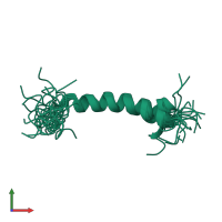 PDB entry 1b9q coloured by chain, ensemble of 19 models, front view.