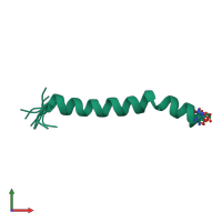 PDB entry 1b9u coloured by chain, ensemble of 10 models, front view.