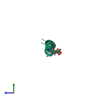 PDB entry 1b9u coloured by chain, ensemble of 10 models, side view.