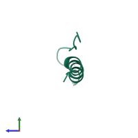 PDB entry 1bba coloured by chain, side view.