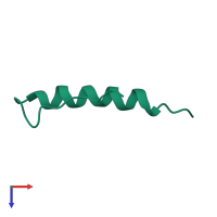 PDB entry 1bba coloured by chain, top view.