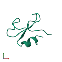 PDB entry 1bbg coloured by chain, front view.