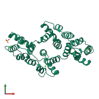 PDB entry 1bc0 coloured by chain, front view.