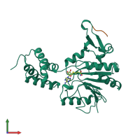 PDB entry 1bc5 coloured by chain, front view.