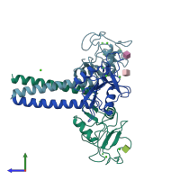 PDB entry 1bch coloured by chain, side view.