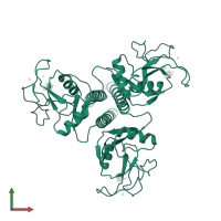 Mannose-binding protein A in PDB entry 1bcj, assembly 1, front view.