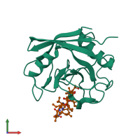 PDB entry 1bck coloured by chain, front view.