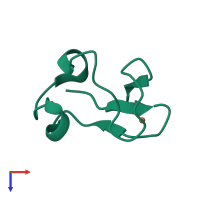 PDB entry 1be7 coloured by chain, top view.