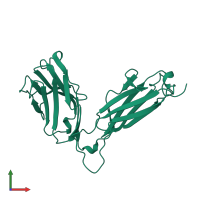 PDB entry 1bec coloured by chain, front view.