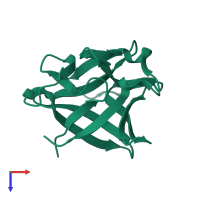 Fibroblast growth factor 2 in PDB entry 1bfg, assembly 1, top view.