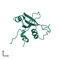 PDB entry 1bfj coloured by chain, front view.