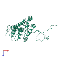 PDB entry 1bg5 coloured by chain, top view.