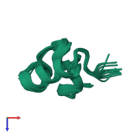 PDB entry 1bgk coloured by chain, ensemble of 15 models, top view.