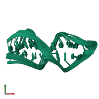 PDB entry 1bgz coloured by chain, ensemble of 6 models, front view.