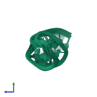 PDB entry 1bgz coloured by chain, ensemble of 6 models, side view.